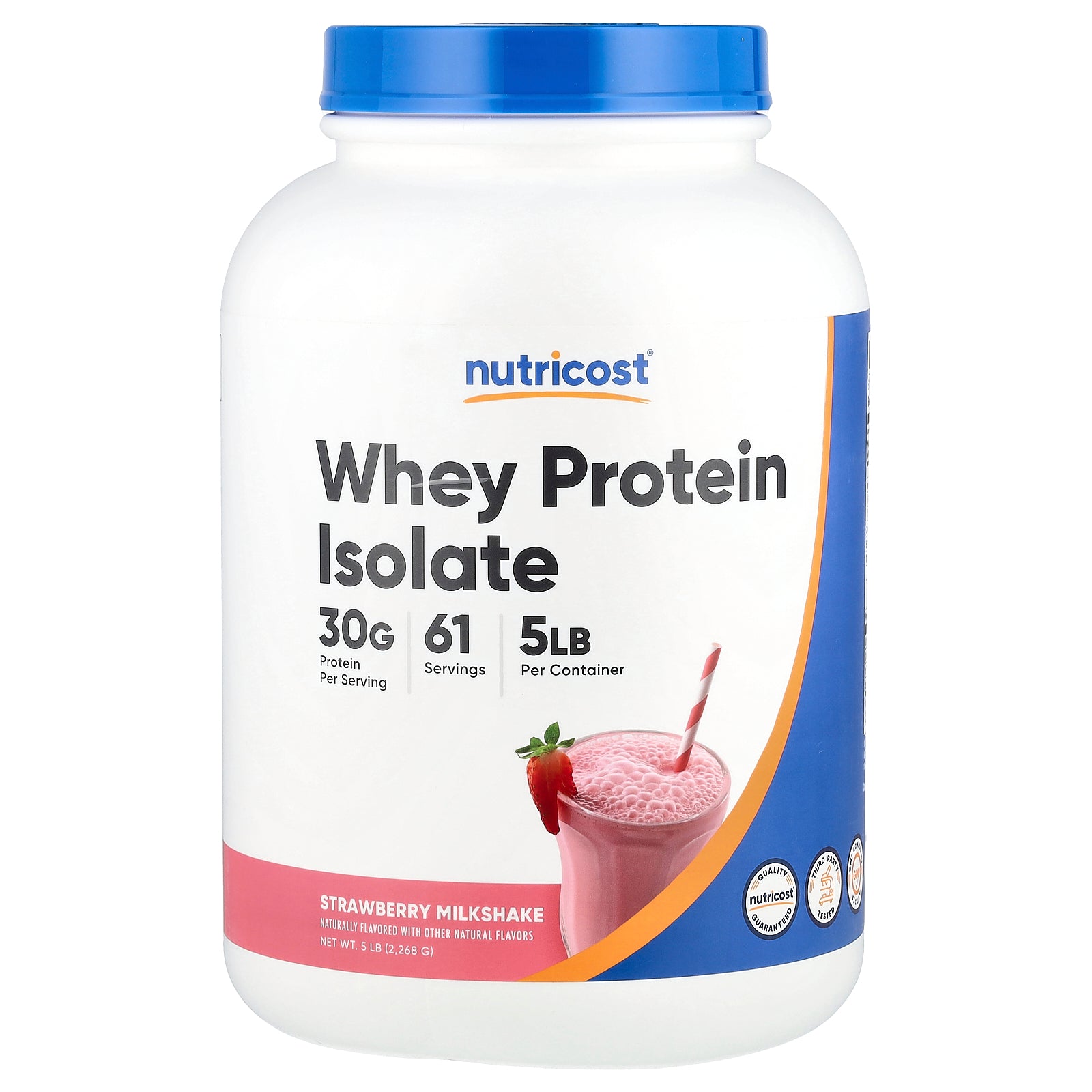 Nutricost, Whey Protein Isolate, Strawberry Milkshake, 5 lb (2,268 g)