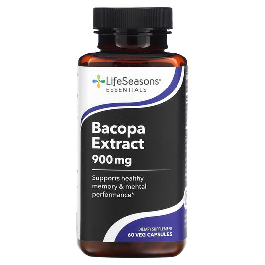 LifeSeasons, Bacopa Extract, 60 Veg Capsules (450 mg per Capsule)
