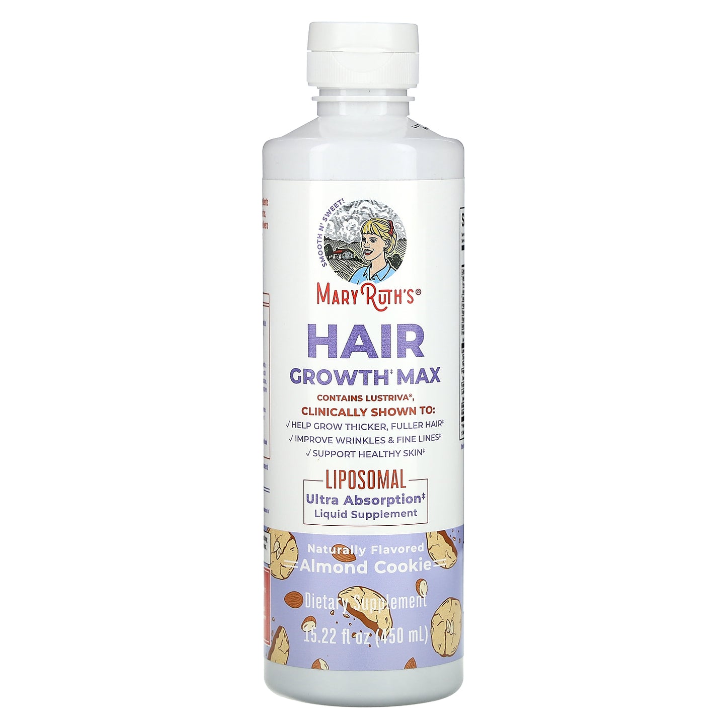 MaryRuth's, Hair Growth Max Liposomal, Almond Cookie, 15.22 fl oz (450 ml)