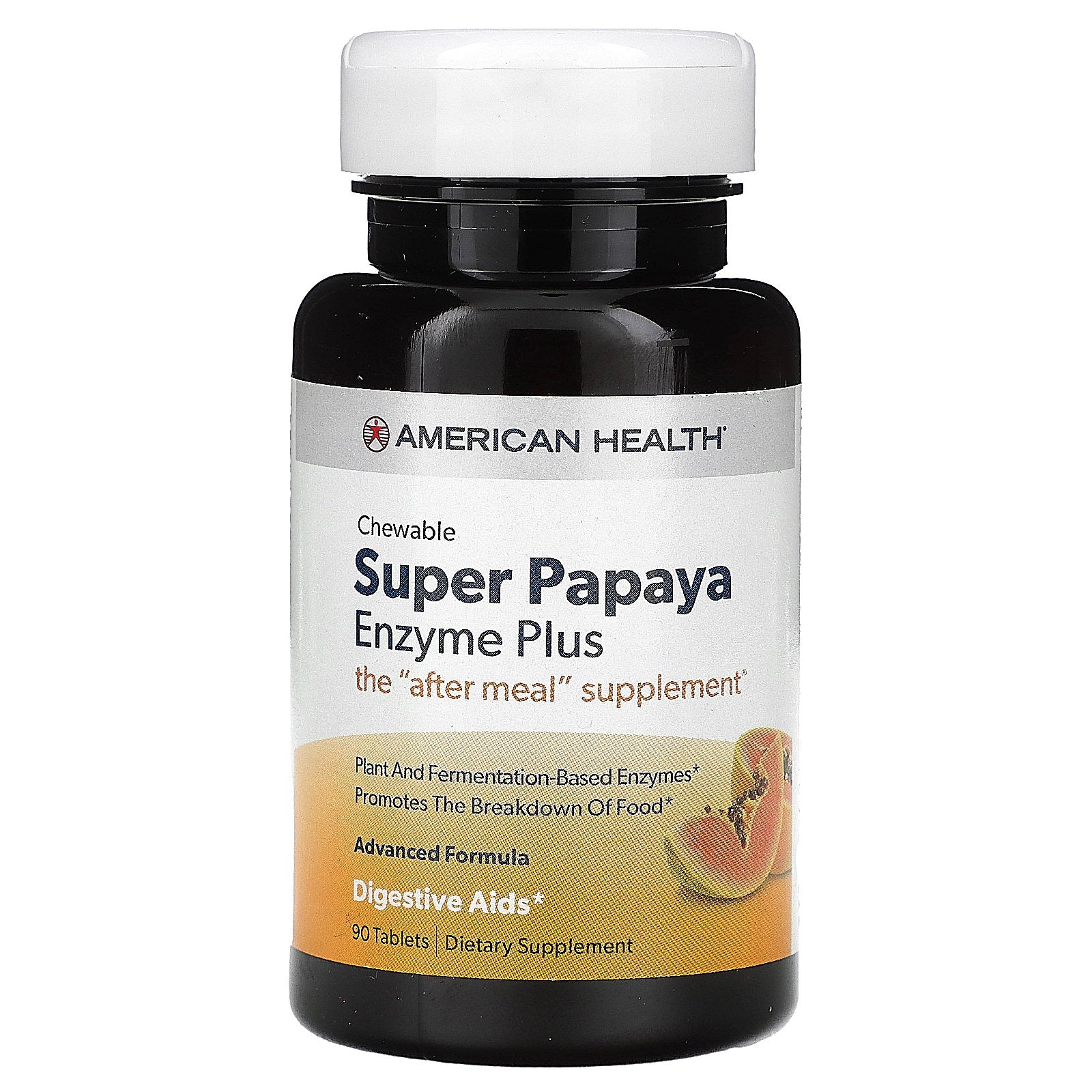 American Health, Super Papaya Enzyme Plus, 90 Tablets