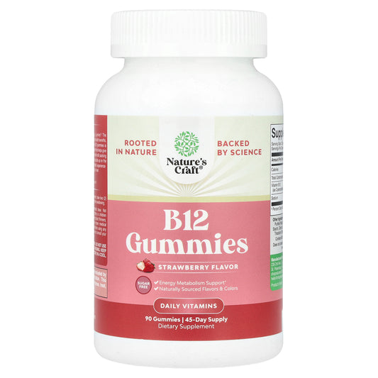 Nature's Craft, B12 Gummies, Strawberry, 90 Gummies