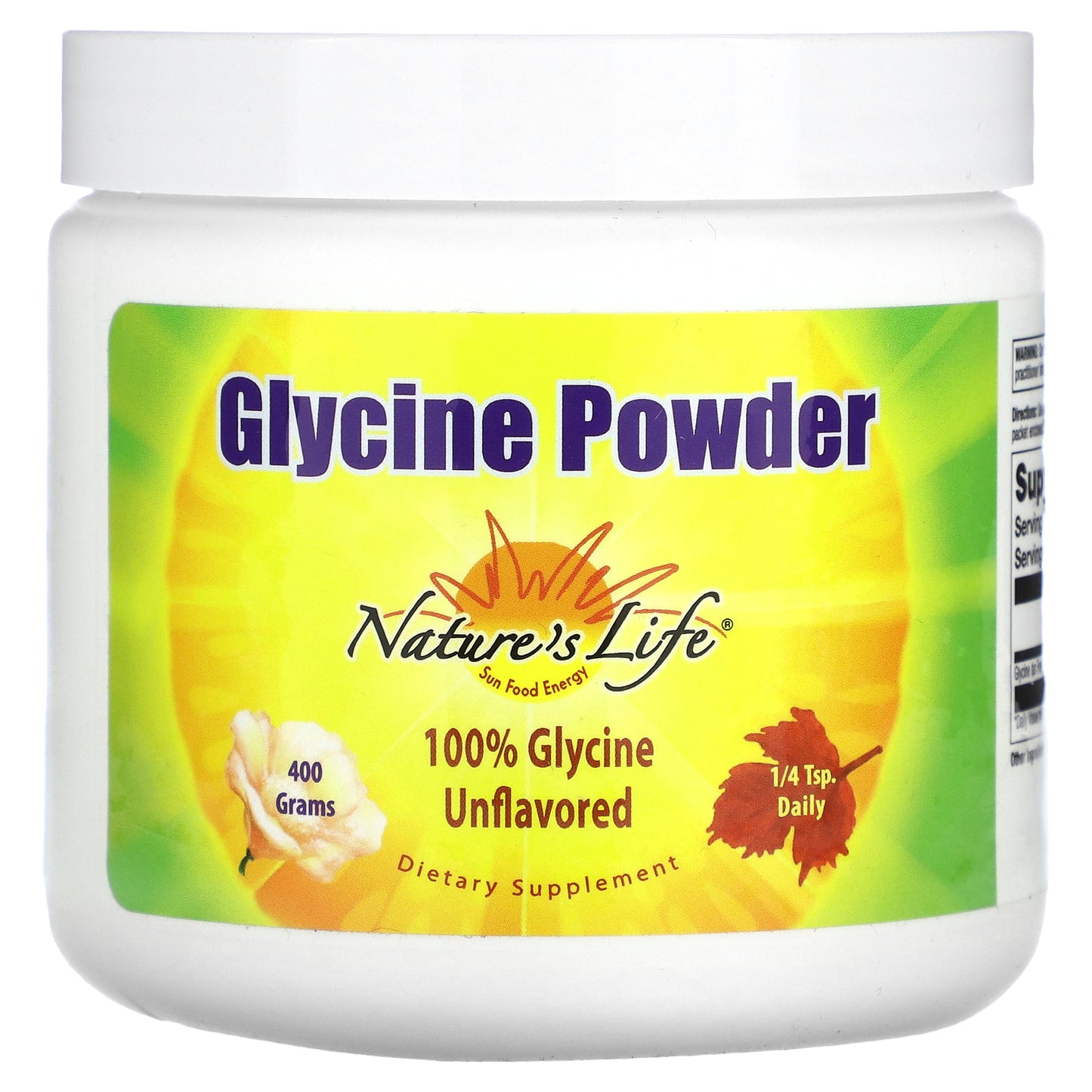 Nature's Life, Glycine Powder, Unflavored, 400 g