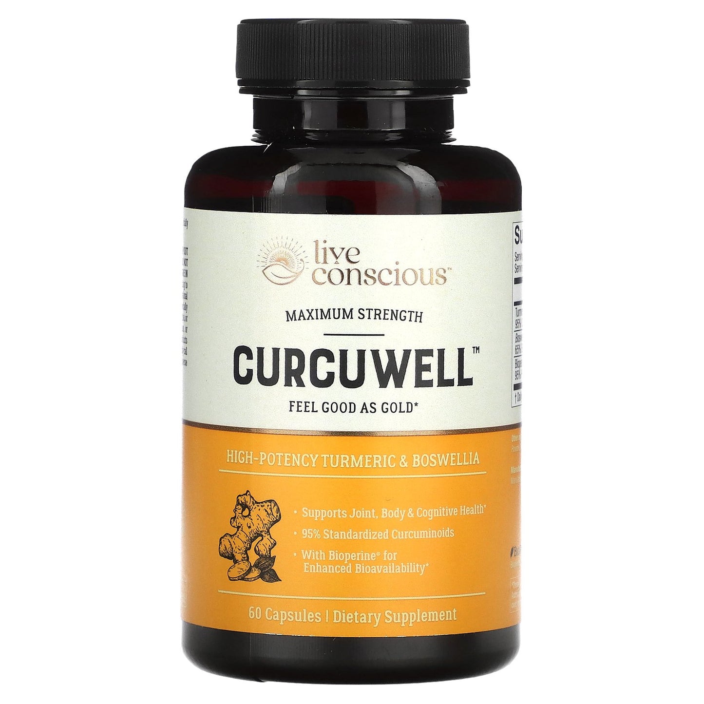 Live Conscious, Curcuwell, Maximum Strength, 60 Capsules