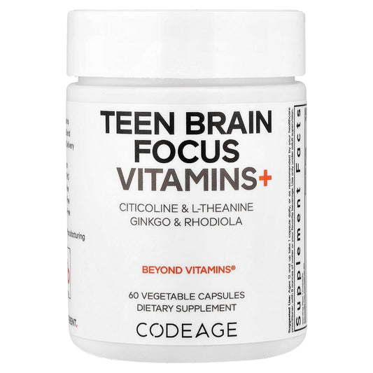 Codeage, Teen Brain Focus Vitamins+, 60 Vegetable Capsules