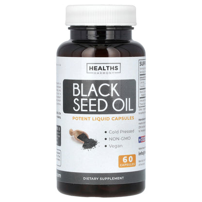 Healths Harmony, Black Seed Oil, 60 Capsules (500 mg per Capsule)