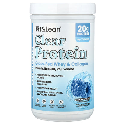 Fit & Lean, Clear Protein, Blue Raspberry, 1.04 lbs (474 g)