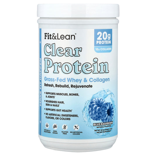 Fit & Lean, Clear Protein, Blue Raspberry, 1.04 lbs (474 g)