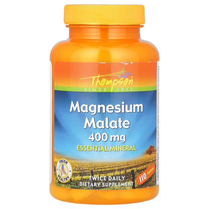 Thompson, Magnesium Malate, 400 mg, 110 Tablets (200 mg per Tablet)