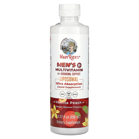 MaryRuth's, Men´s 40+ Multivitamin with Hormonal Support, Vanilla Peach, 15.22 fl oz (450 ml)