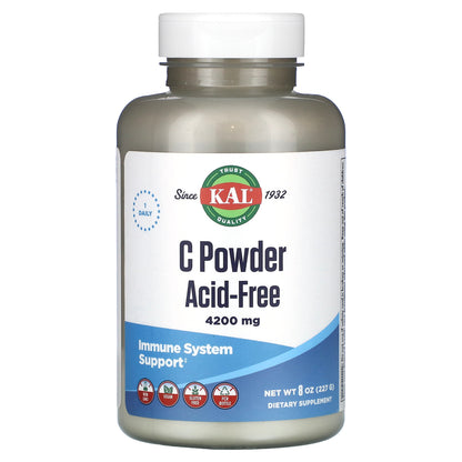 KAL, C Powder, Acid-Free, 4,200 mg, 8 oz (227 g)