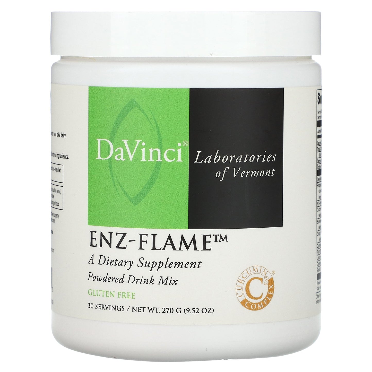 DaVinci Laboratories of Vermont, Enz-Flame, Powdered Drink Mix, 9.52 oz (270 g)