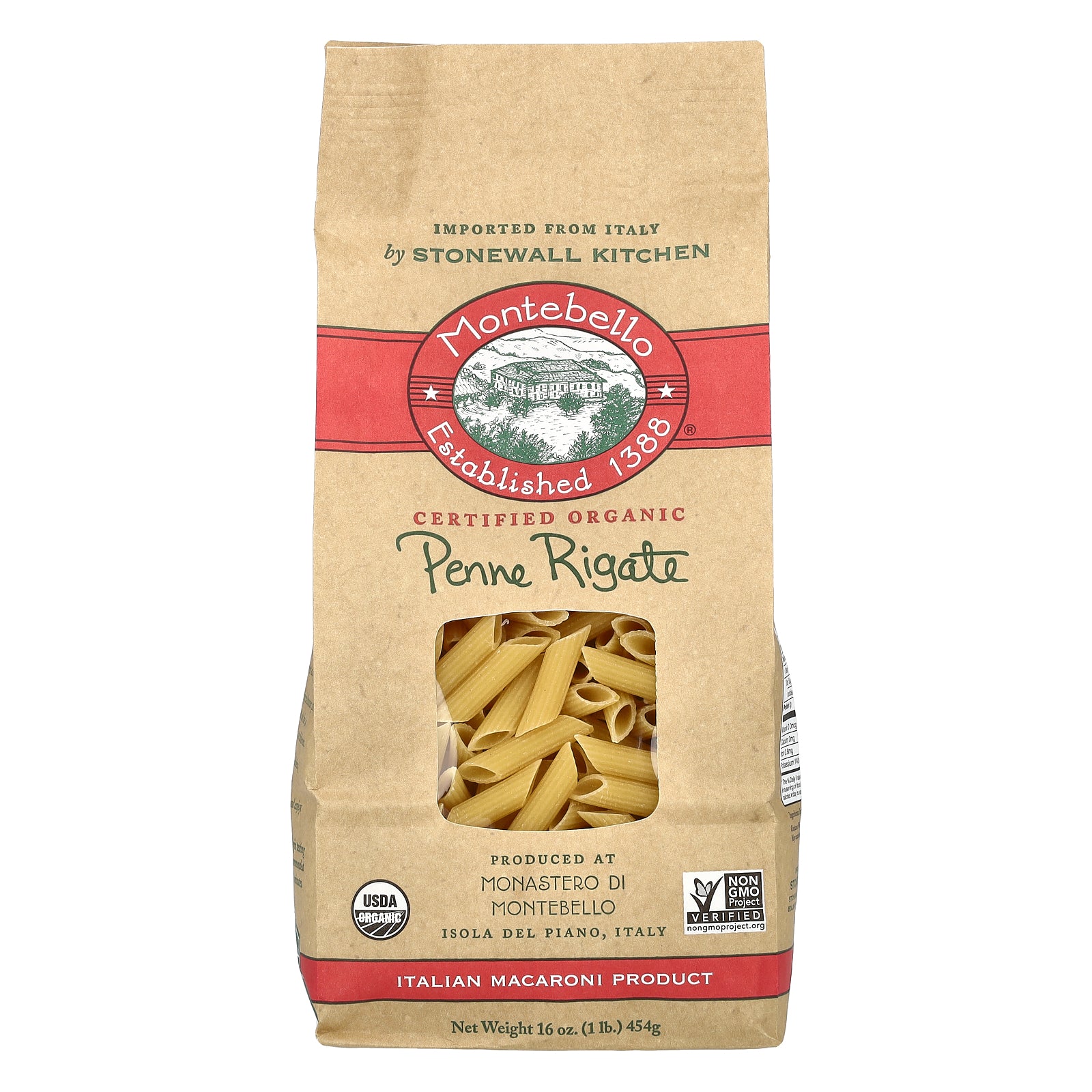 Montebello, Organic Penne Rigate, 16 oz (454 g)