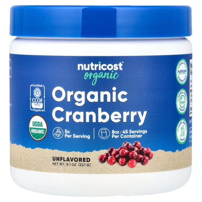 Nutricost, Organic Cranberry, Unflavored, 8.1 oz (227 g)