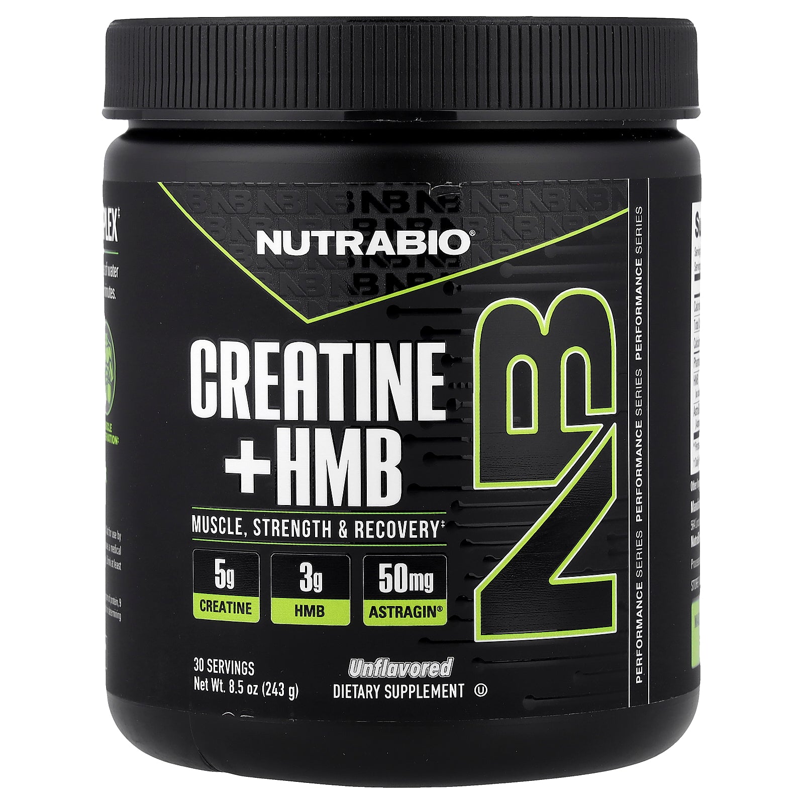 NutraBio, Creatine + HMB, Unflavored, 8.5 oz (243 g)
