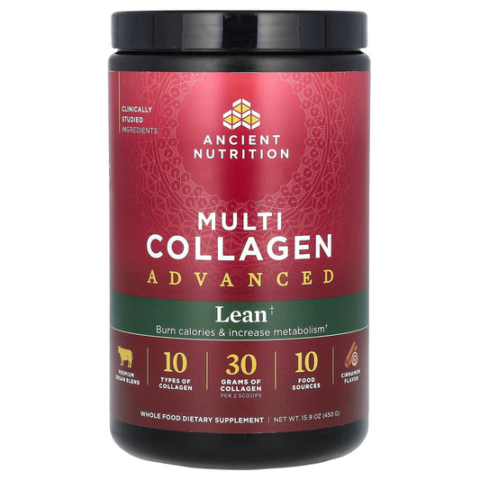 Ancient Nutrition, Multi Collagen Advanced, Lean, Cinnamon, 15.9 oz (450 g)