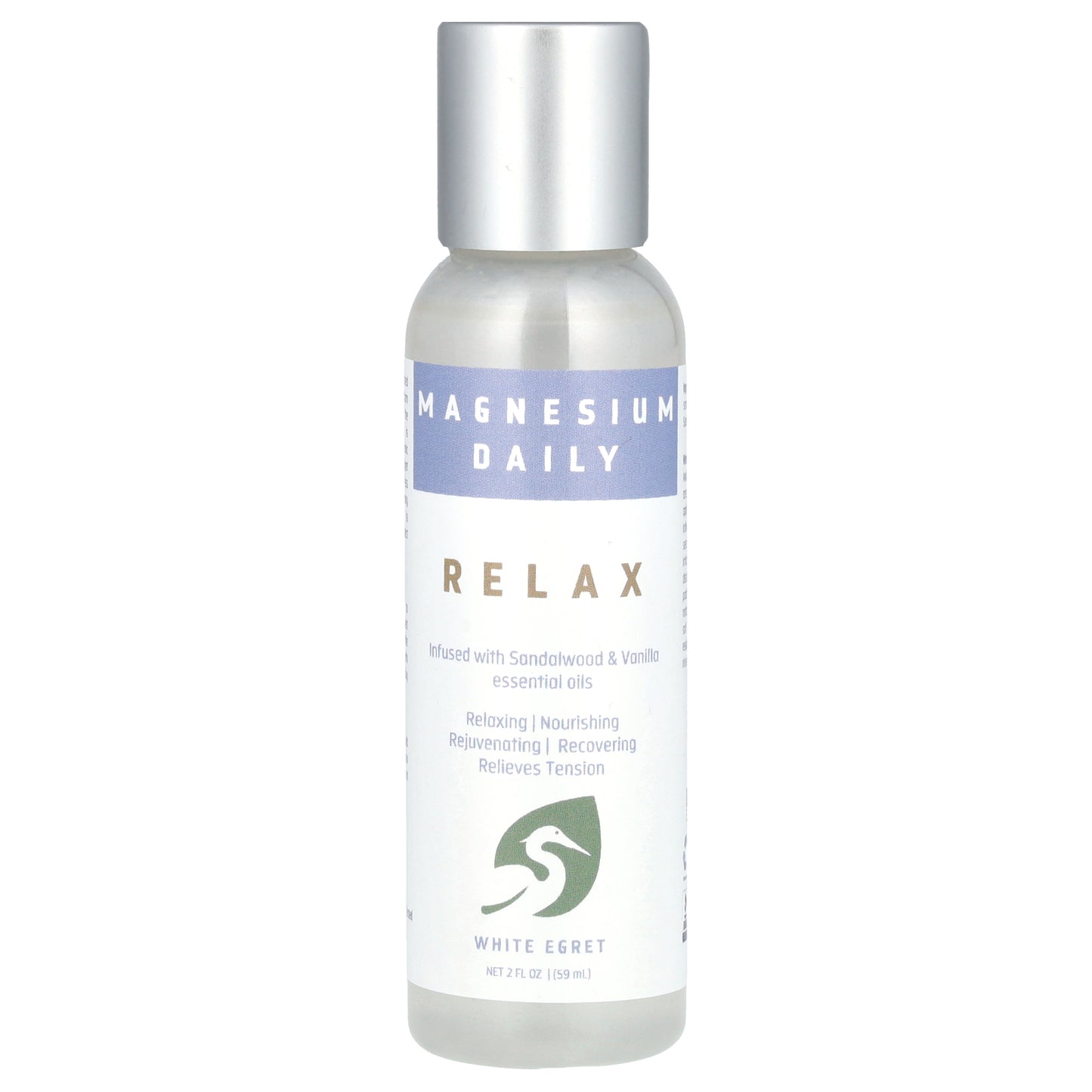 White Egret, Magnesium Daily, Relax, 2 fl oz (59 ml)