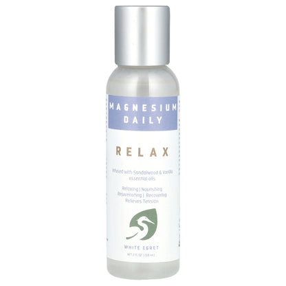 White Egret, Magnesium Daily, Relax, 2 fl oz (59 ml)