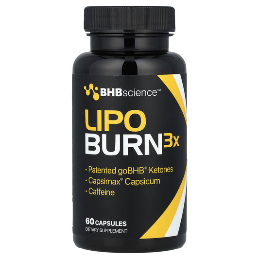 Real Ketones, Lipo Burn3X, 60 Capsules