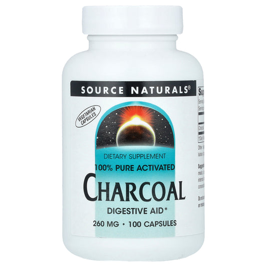 Source Naturals, 100% Pure Activated Charcoal, 260 mg , 100 Capsules