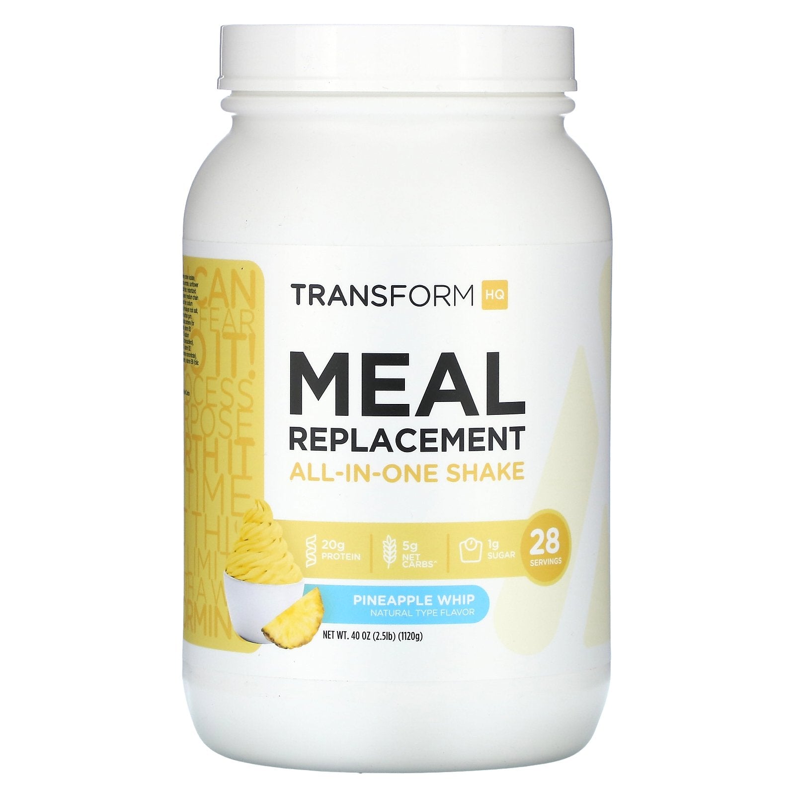 TransformHQ, Meal Replacement, All-in-One Shake, Pineapple Whip, 2.5 lb 40 oz (1120 g)