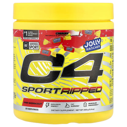 C4 / Cellucor, C4® Sport Ripped, Pre-Workout, Jolly Rancher Cherry, 9.4 oz (266 g)