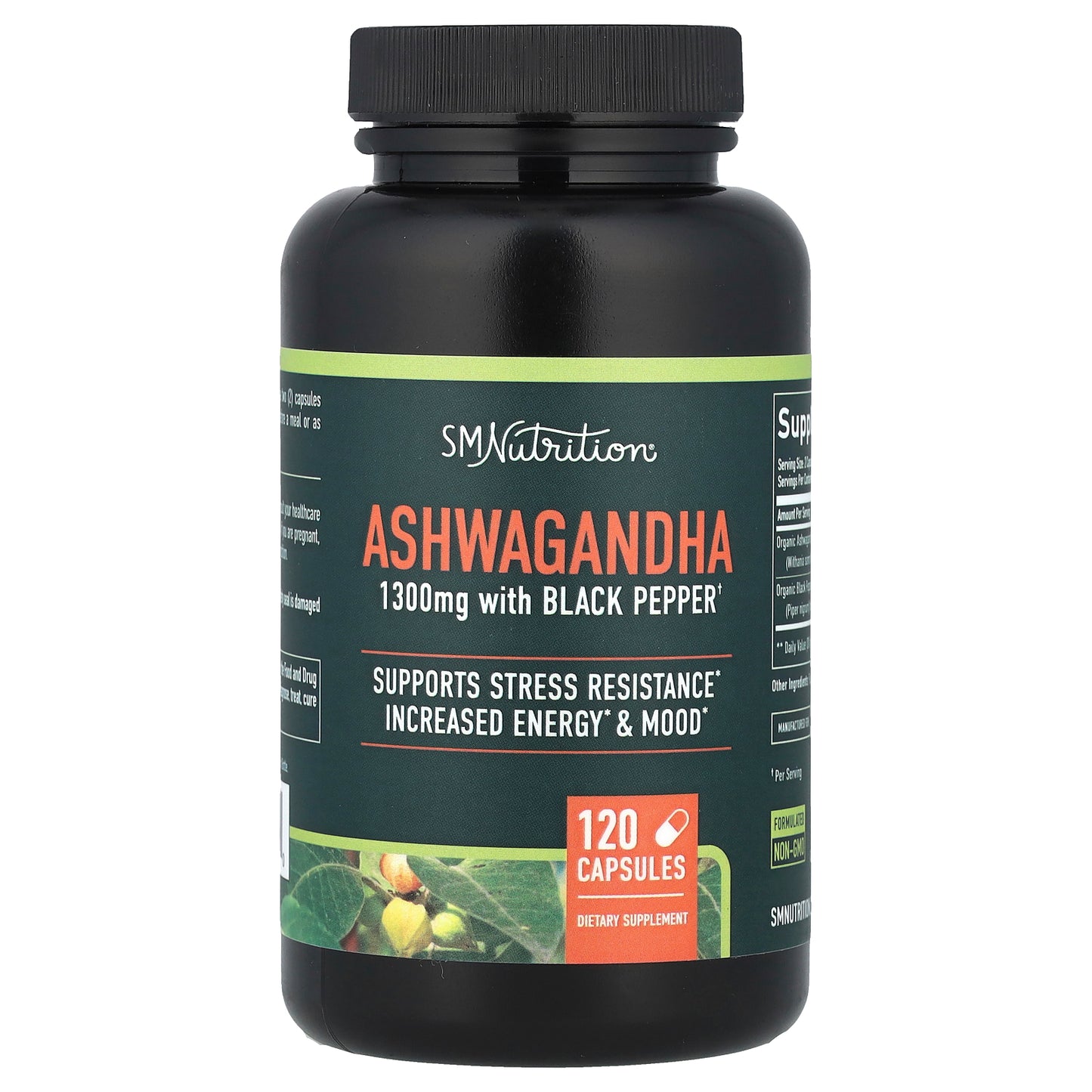 SMNutrition, Ashwagandha With Black Pepper, 120 Capsules