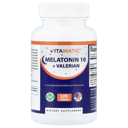 Vitamatic, Melatonin 10 + Valerian, 120 Tablets
