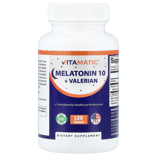 Vitamatic, Melatonin 10 + Valerian, 120 Tablets