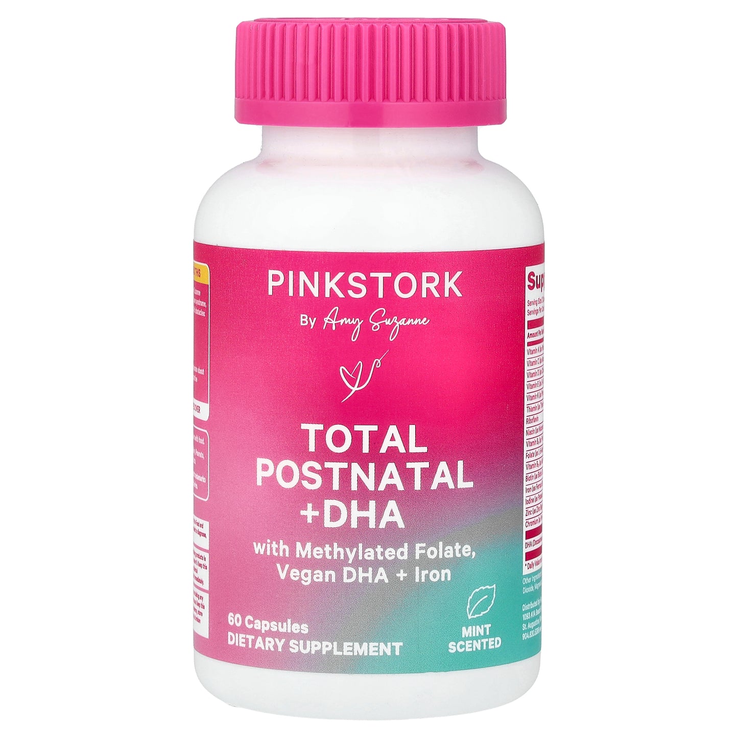 Pink Stork, Total Postnatal + DHA, Mint, 60 Capsules