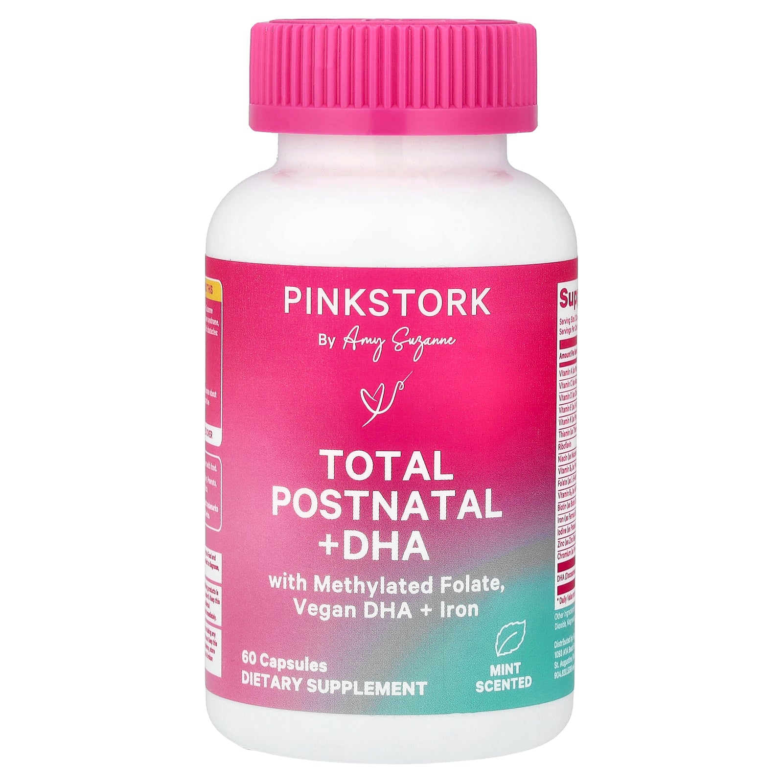 Pink Stork, Total Postnatal + DHA, Mint, 60 Capsules
