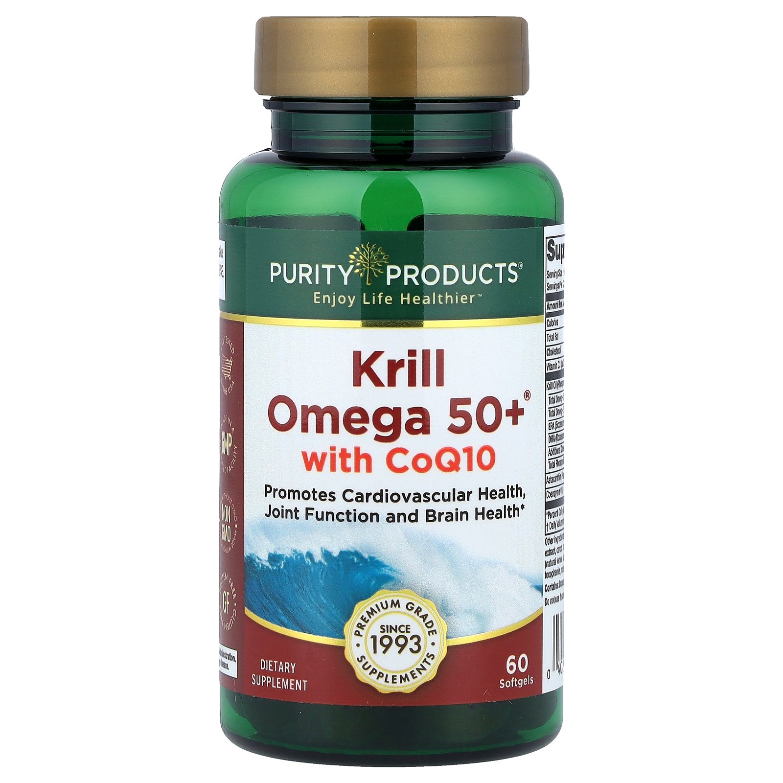Purity Products, Krill Omega 50+® with  CoQ10, 60 Softgels