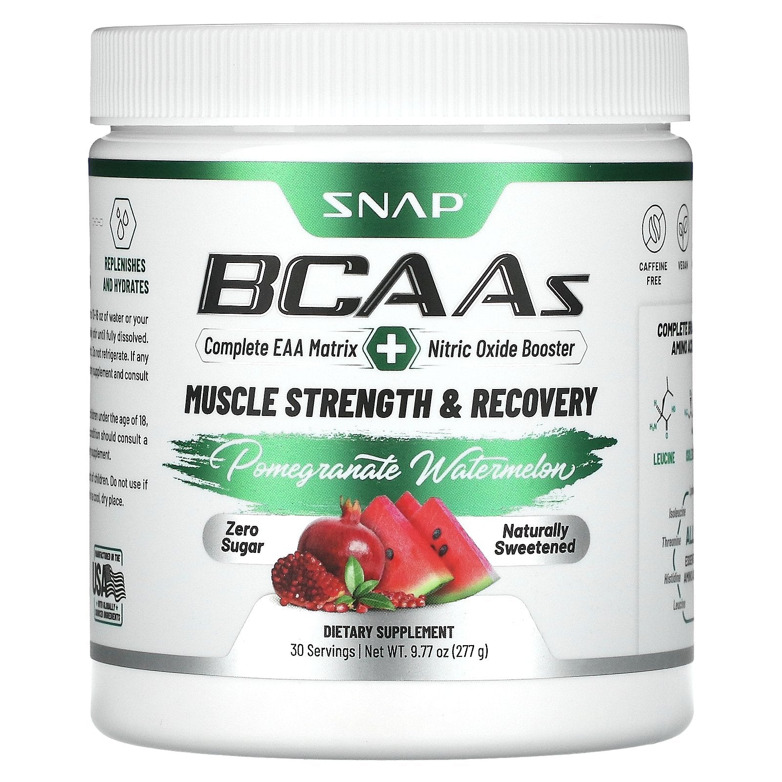 Snap Supplements, BCAAs, Pomegranate Watermelon, 9.77 oz (277 g)