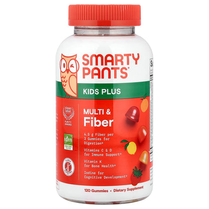 SmartyPants, Kids Plus, Multi & Fiber, Strawberry, Orange and Lemon, 120 Gummies