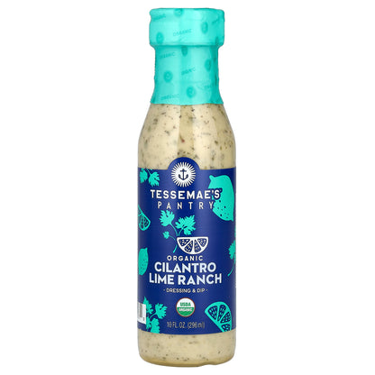 Tessemae's, Pantry, Organic Dressing & Dip, Cilantro Lime Ranch, 10 fl oz (296 ml)