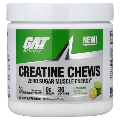 GAT, Sport, Creatine Chews, Lemon Lime, 120 Chewable Tablets