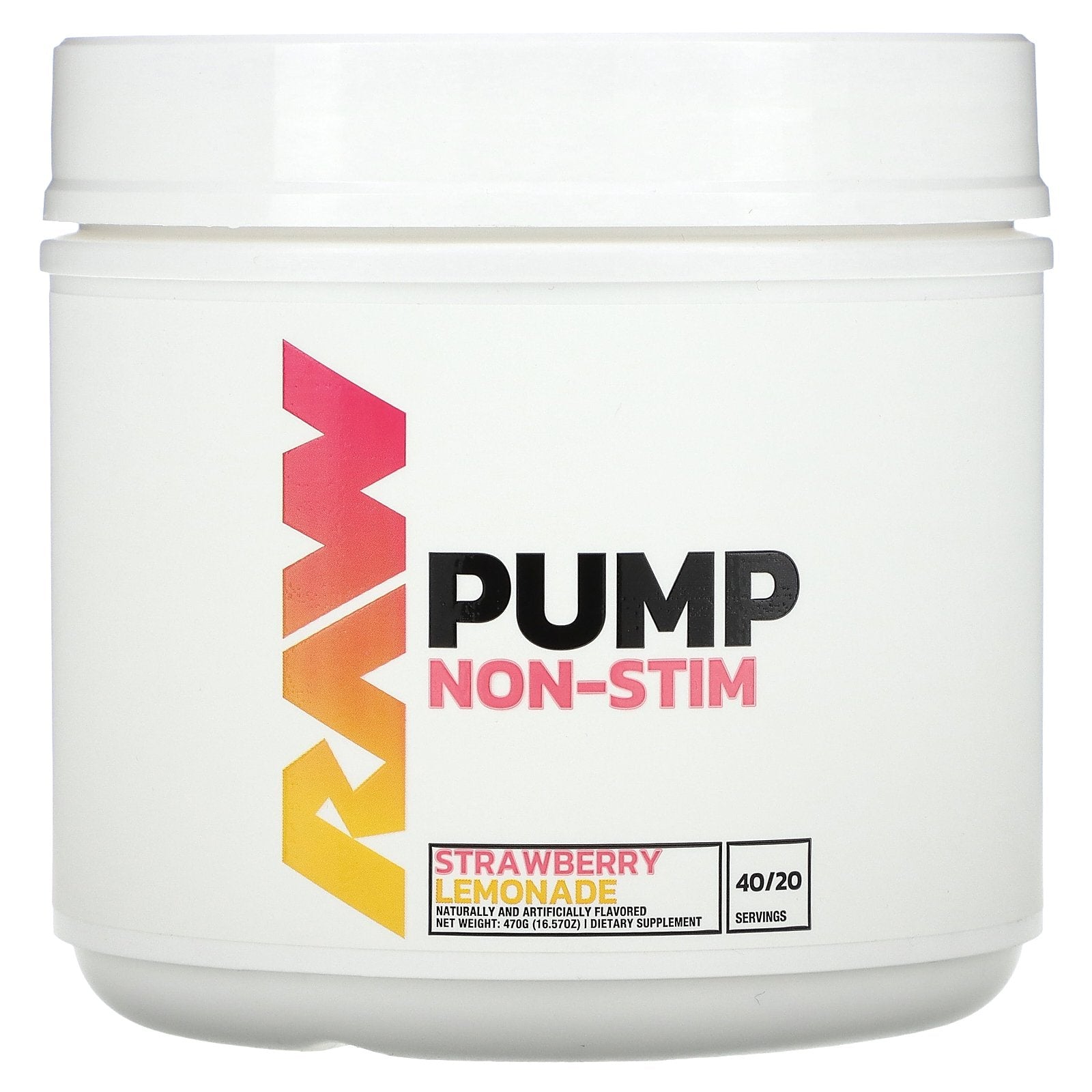 Raw Nutrition, Pump, Non-Stim, Strawberry Lemonade, 16.57 oz (470 g)