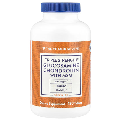 The Vitamin Shoppe, Triple Strength Glucosamine Chondroitin With MSM, 120 Tablets