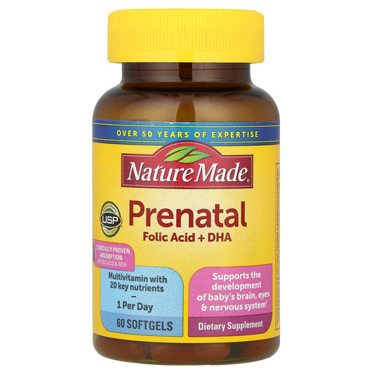Nature Made, Prenatal Folic Acid + DHA, 60 Softgels