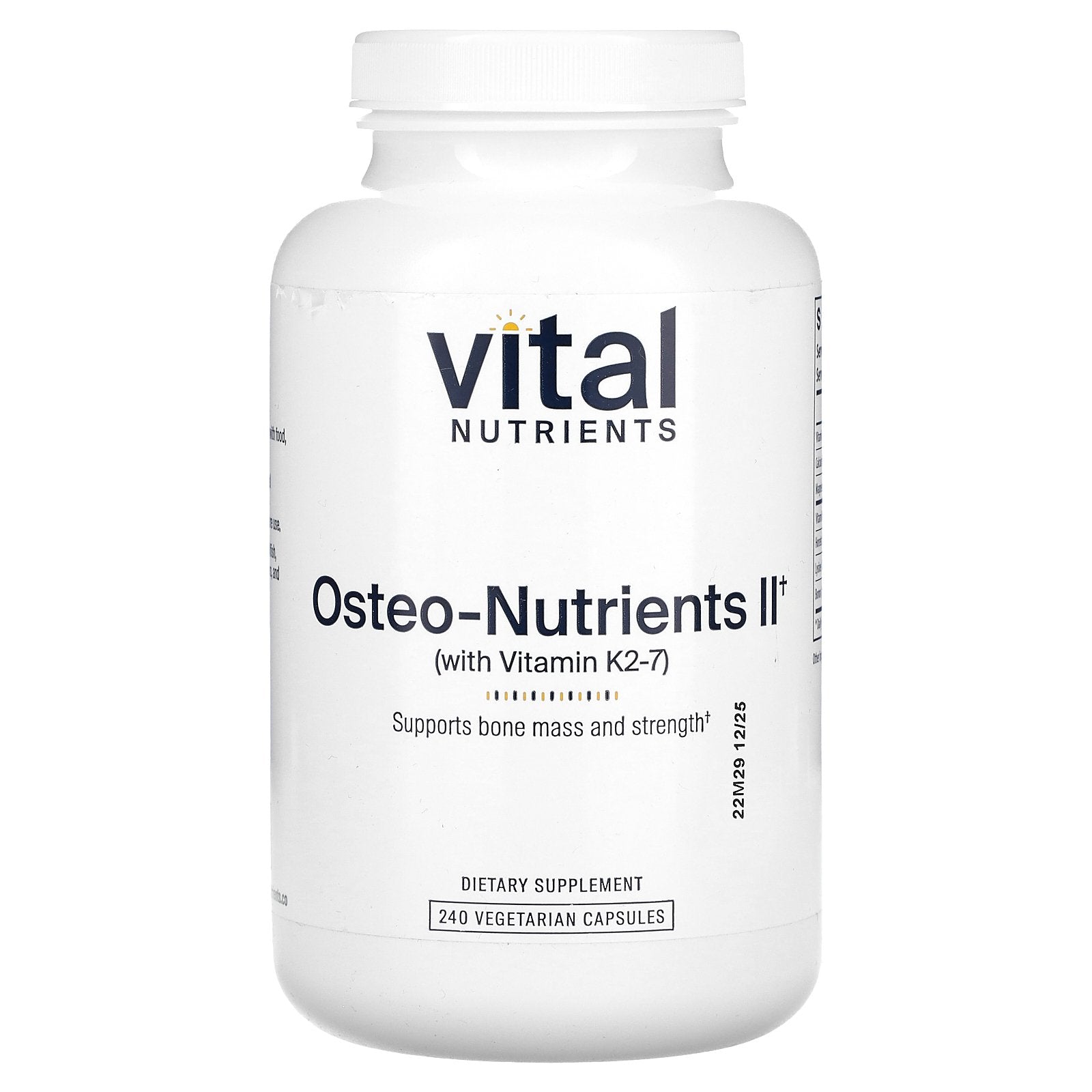 Vital Nutrients, Osteo-Nutrients II with Vitamin K2-7, 240 Vegetarian Capsules