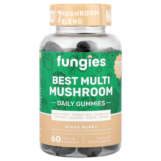 Fungies, Best Multi Mushroom Daily Gummies, Mixed Berry, 60 Pectin Gummies
