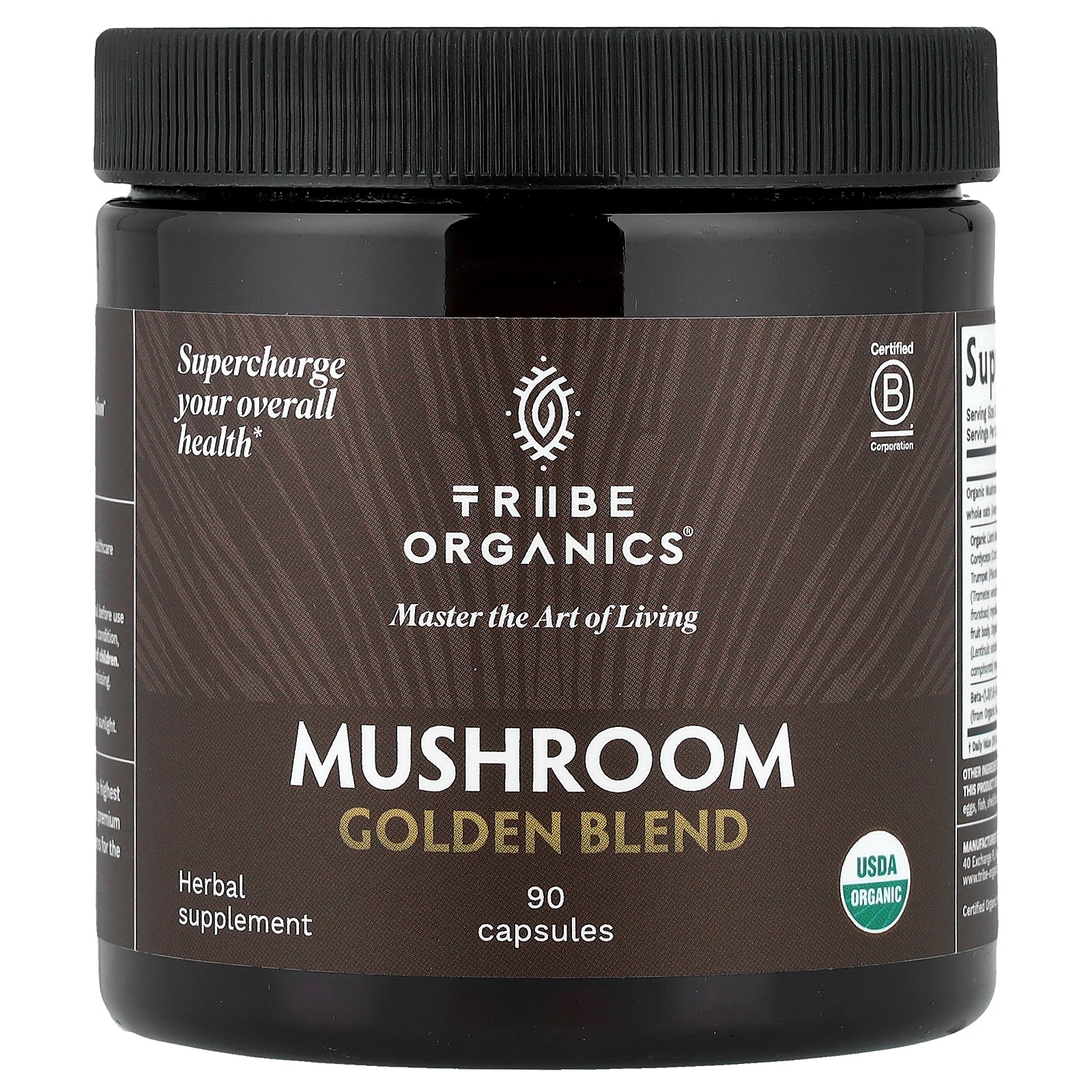 Tribe Organics, Mushroom Golden Blend, 90 Capsules