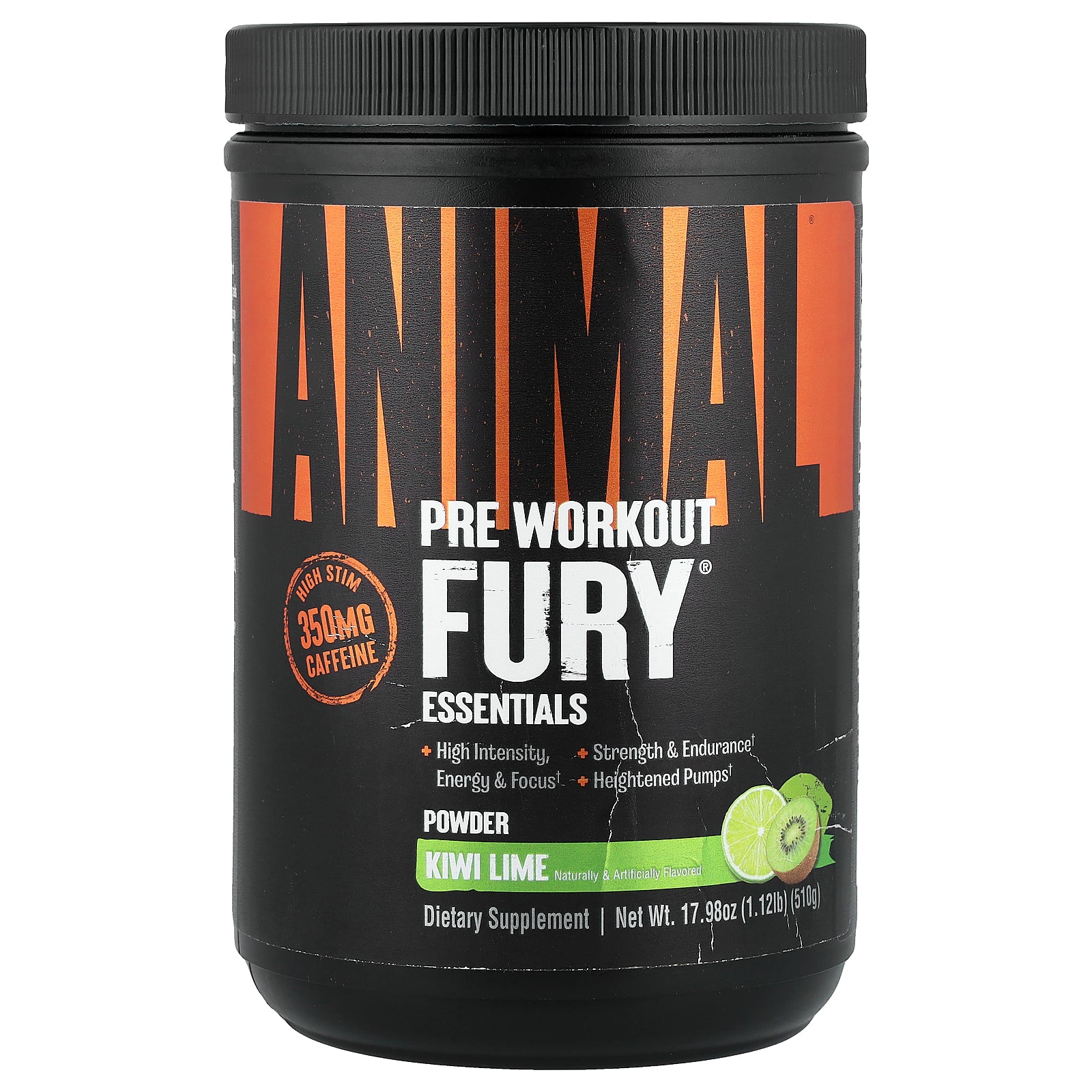 Animal, Fury® Essentials, Pre Workout,  Kiwi Lime, 17.98 oz (510 g)
