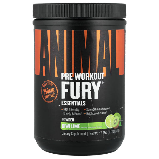Animal, Fury® Essentials, Pre Workout,  Kiwi Lime, 17.98 oz (510 g)