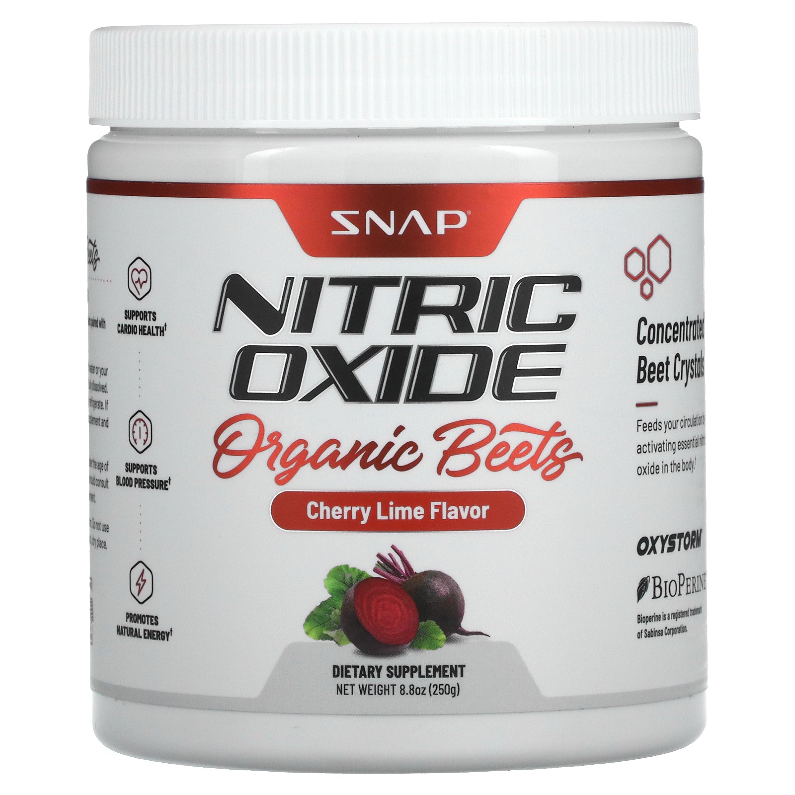 Snap Supplements, Nitric Oxide, Cherry-Lime, 8.8 oz (250 g)