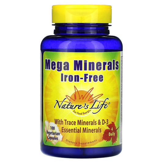 Nature's Life, Mega Minerals, Iron Free, 100 Vegetarian Capsules