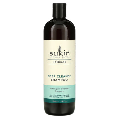 Sukin, Haircare, Deep Cleanse Shampoo, Oily & Congested Scalps, 16.9 fl oz (500 ml)