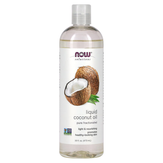 NOW Foods, Solutions, Liquid Coconut Oil, Pure Fractionated, 16 fl oz (473 ml)