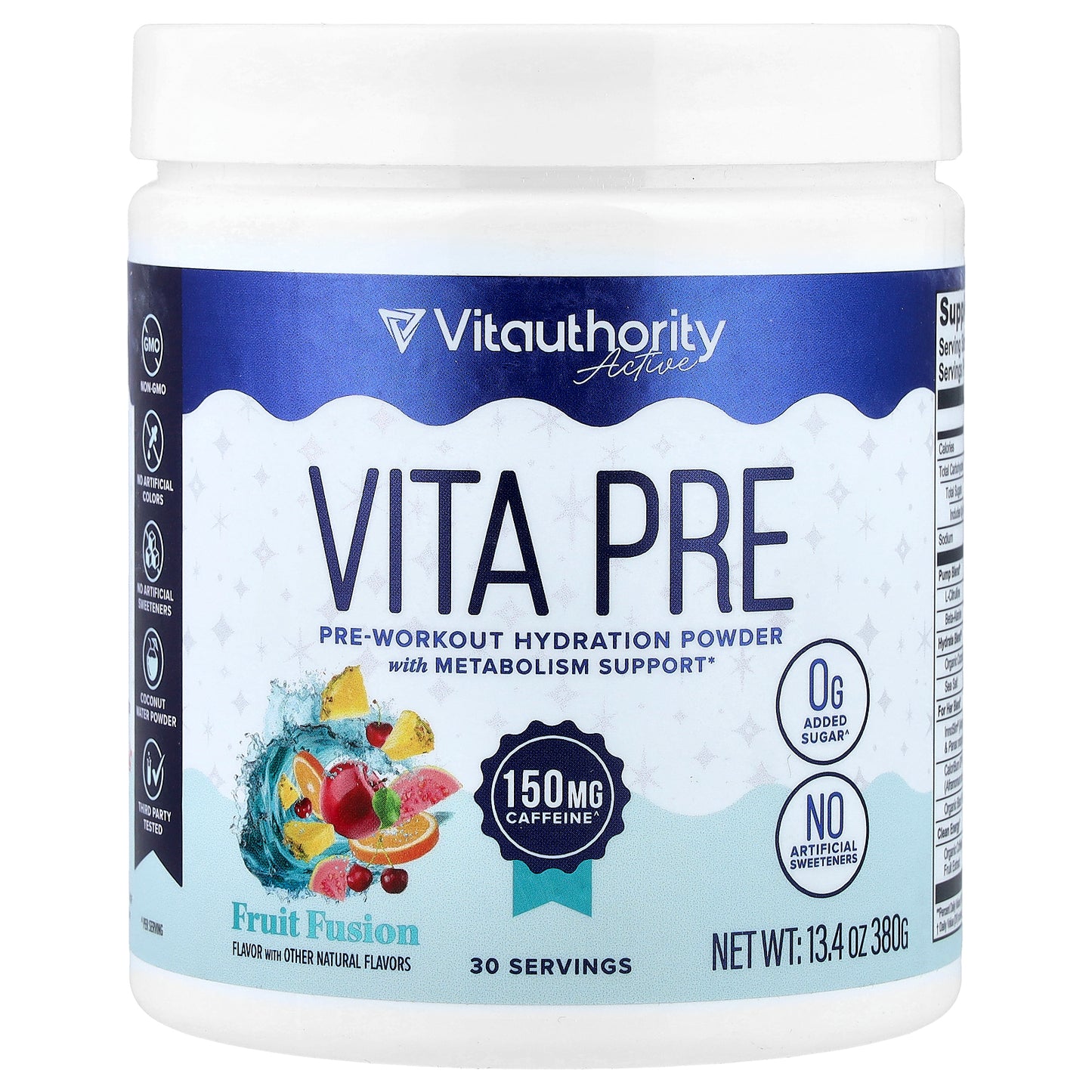 Vitauthority, Active, Vita Pre, Pre-Workout Hydration Powder, Fruit Fusion, 13.4 oz (380 g)
