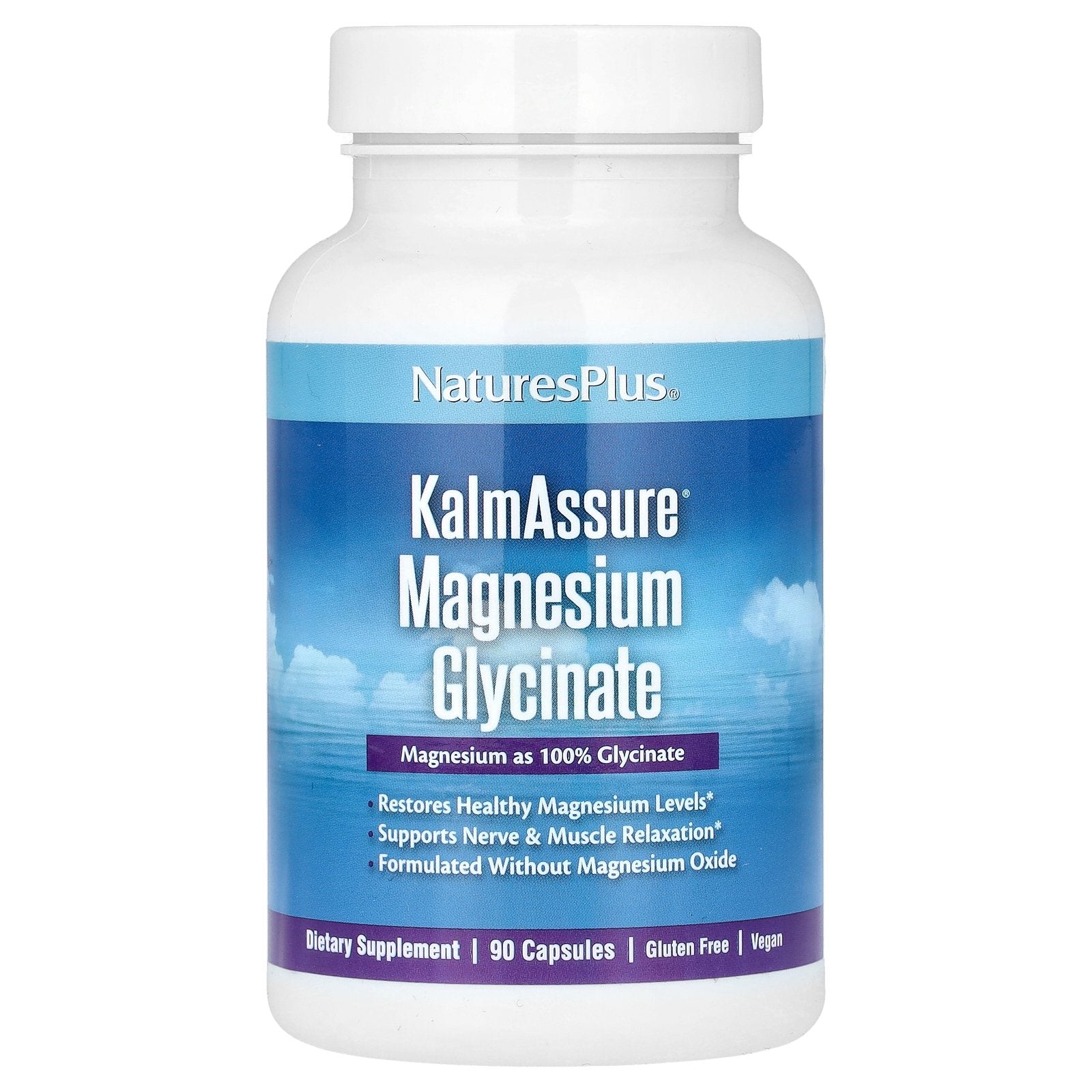 NaturesPlus, KalmAssure, Magnesium Glycinate, 90 Capsules (70 mg per Capsule)