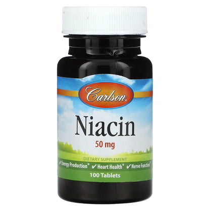 Carlson, Niacin, 50 mg , 100 Tablets